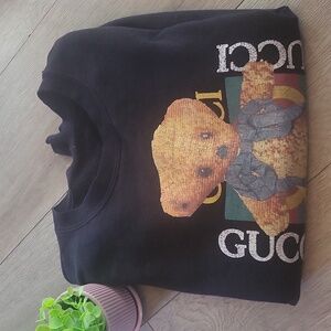 Gucci Black Sweatshirt with Teddy Bear Graphic Size S